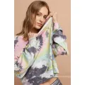 Womens Pullover Tie Dye Top Sweatshirts